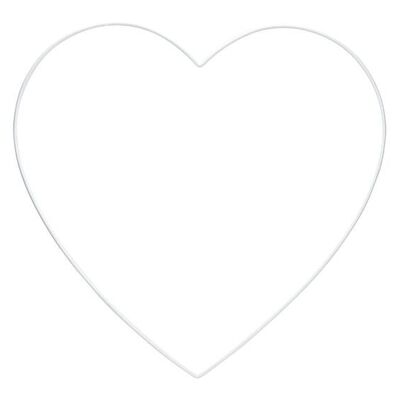 Percha corazón de metal blanco (ancho/alto) 50x48cm