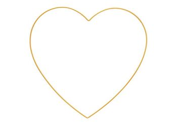 Coeur de suspension en métal doré (L/H) 50x48cm