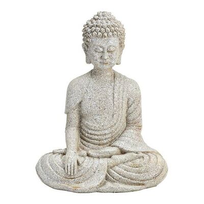 Buddha aus Poly Weiß (B/H/T) 20x26x13cm