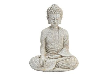Bouddha en poly blanc (L/H/P) 20x26x13cm