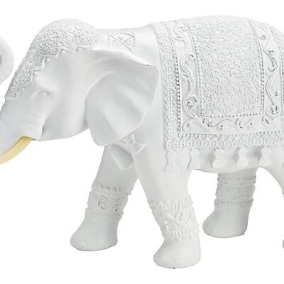 Elefante in poliestere bianco (L/A/P) 33x21x13 cm