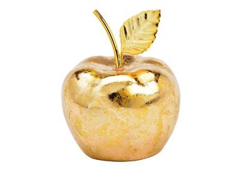 Pomme en céramique dorée (L/H/P) 9x12x9cm