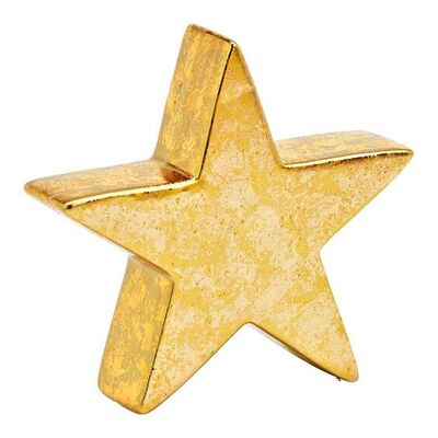 Estrella de cerámica dorada (An/Al/Pr) 18x17x5,5cm