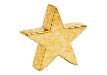 Étoile en céramique dorée (L/H/P) 18x17x5,5cm