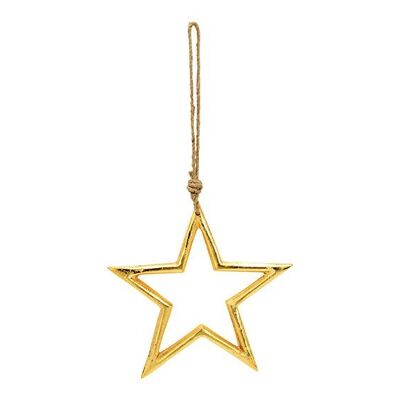 Weihnachtshänger Stern aus Metall, Gold (B/H) 19x19cm