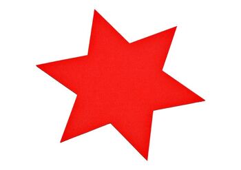 Sous-verre étoile 5mm en feutre rouge (L/H) 20x18cm