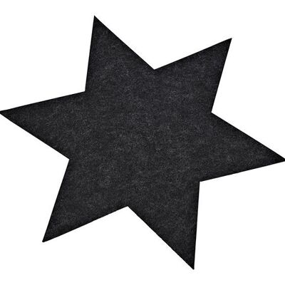 Mantel individual estrella 5mm de fieltro gris (An/Al) 35x31cm