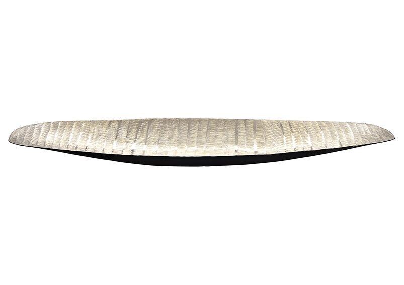 Ciotola ovale in metallo argentato (L/A/P) 68x5x17 cm