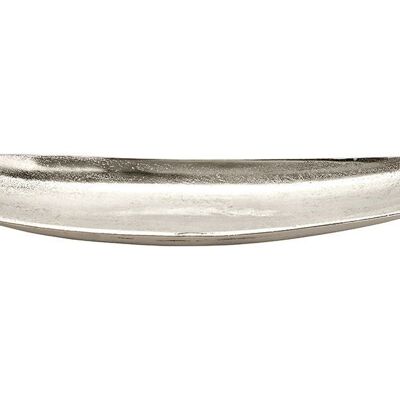Cuenco ovalado de metal plateado (An/Al/Pr) 43x5x13cm