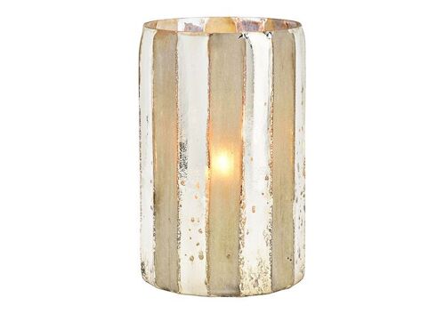 Windlicht aus Glas Champagner (B/H/T) 12x21x12cm