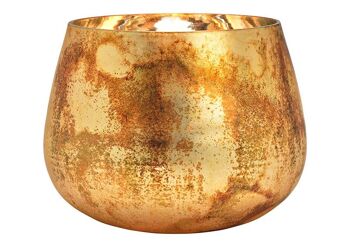 Lanterne en verre doré (L/H/P) 18x15x18cm