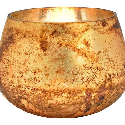 Windlicht aus Glas Gold (B/H/T) 15x12x15cm