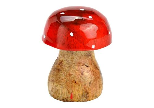 Pilz aus Mangoholz Rot (B/H/T) 5x7x5cm