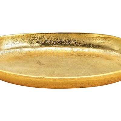 Deko Schale aus Metall Gold (B/H/T) 30x4x17cm