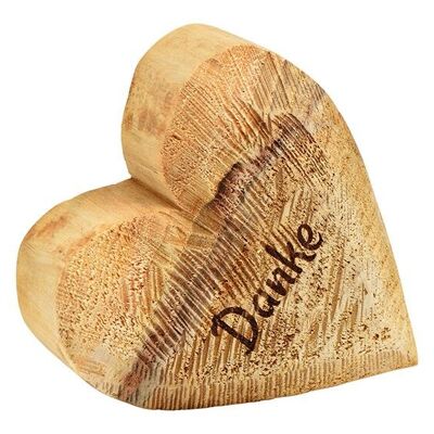 Cuore in legno di pioppo, grazie, naturale (L/A/P) 15x15x8 cm