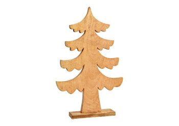 Sapin de Noël en bois de manguier naturel (L/H/P) 38x60x7cm