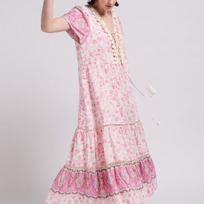 Dress 100%vi 219308 pink (size un)