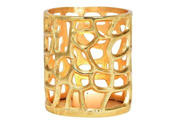 Lanterne en métal doré (L/H/P) 14x17x14cm
