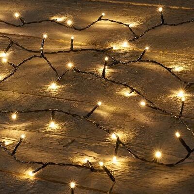 Led Ricelight 80l/4m Led Blanc Chaud - 2m Câble Noir - Inn-out - Ip 44 Transfo On/ 8/16s Timer/Off/Dimmer