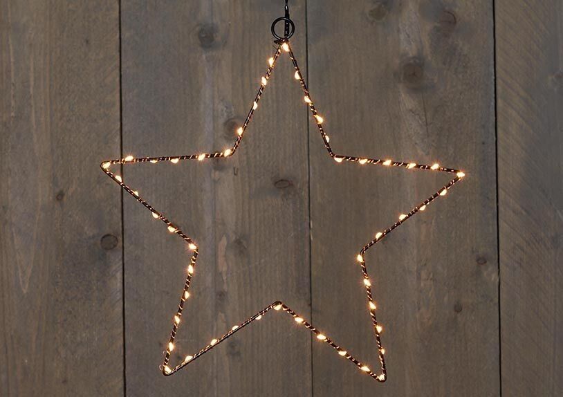 Schwarze Stern 30cm/50led Classic Kupferdraht 6/18s Timer - 3xAA Ip44