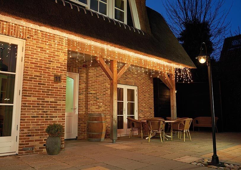 Lichterkette Icicle Lights Transparent 180l/360x60cm Led Warm Weiß - 5m Zuleitung - Ip44 Transfo An/ 8/16s Timer / Aus