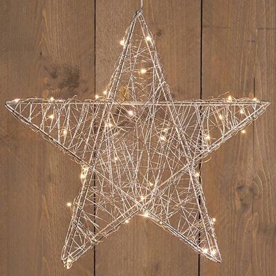 Star Metallic Silver 35l/40cm Led Bianco Caldo 6/18s Timer 3xAA