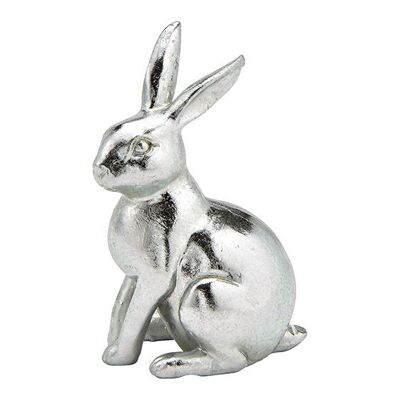 Coniglietto in poly-argento (L/A/P) 6x9x4 cm