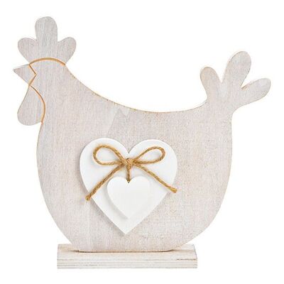 Soporte para pollos de madera, blanco (An/Al/Pr) 22x22x5cm