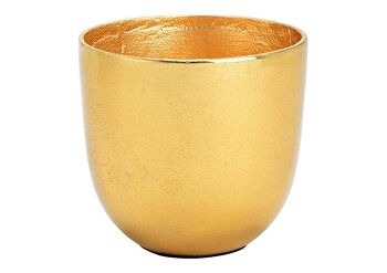 Pot de fleurs en métal doré (L/H/P) 14x13x14cm