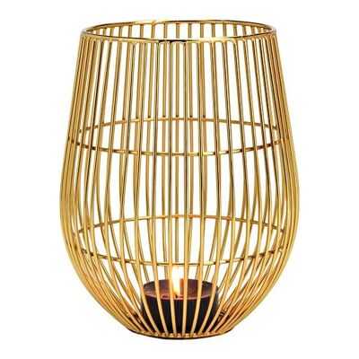 Lanterna in metallo dorato (L/A/P) 16x20x16 cm