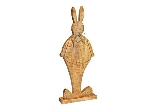 Aufsteller Hase aus Mangoholz Natur (B/H/T) 25x62x6cm