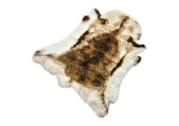 Fausse fourrure aspect peau de renne en polyester marron, blanc (L/H/P) 110x90x5cm