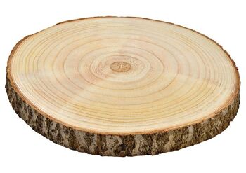 Disque en bois de Paulownia naturel (H) 3cm Ø30cm