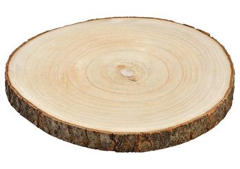 Disque en bois de Paulownia naturel (H) 3cm Ø35cm