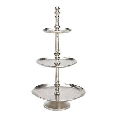 Etagere mit 3 Ebenen, aus Metall Silber (H) 50cm Ø15/19/26cm