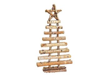 Support pour sapin de Noël en bois de bouleau naturel (L/H/P) 32x59x8cm