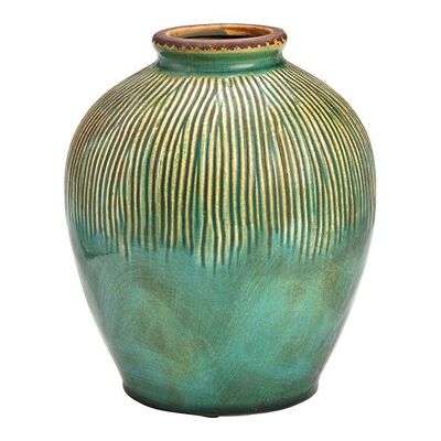 Vaso in ceramica verde (L/A/P) 19x22x19 cm