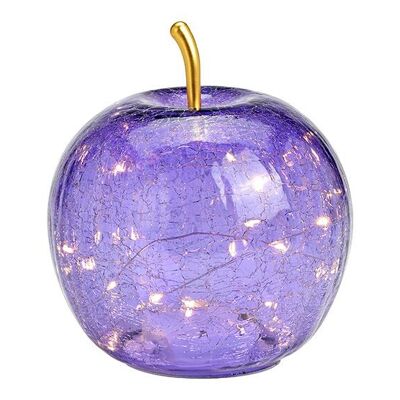 Manzana con 20 LEDs con temporizador de cristal violeta claro (An/Al/Pr) 16x17x16cm