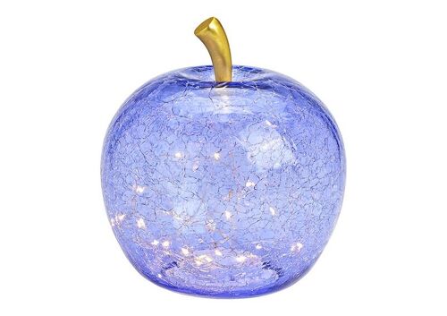Apfel mit 30er LED mit Timer aus Glas Helllila (B/H/T) 22x24x22cm