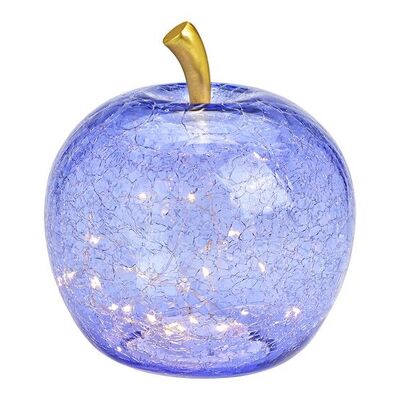 Apfel mit 30er LED mit Timer aus Glas Helllila (B/H/T) 22x24x22cm