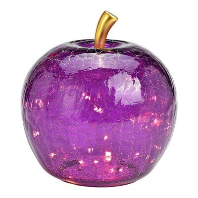 Manzana con 30 LED con temporizador de cristal violeta oscuro (An/Al/Pr) 22x24x22cm