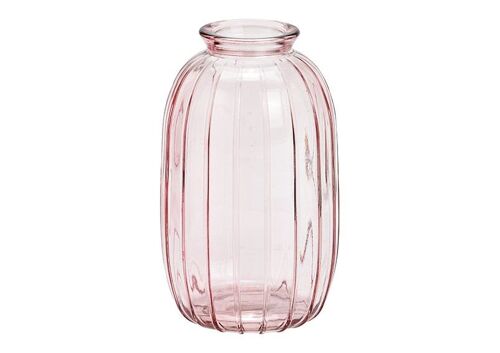 Vase aus Glas Pink/Rosa (B/H/T) 7x12x7cm