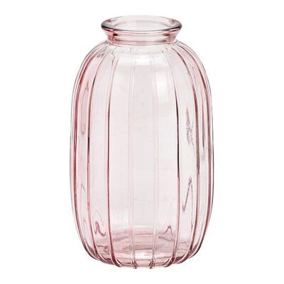 Vase aus Glas Pink/Rosa (B/H/T) 7x12x7cm