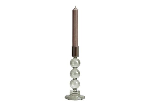 Kerzenhalter aus Glas Grau (B/H/T) 9x17x9cm