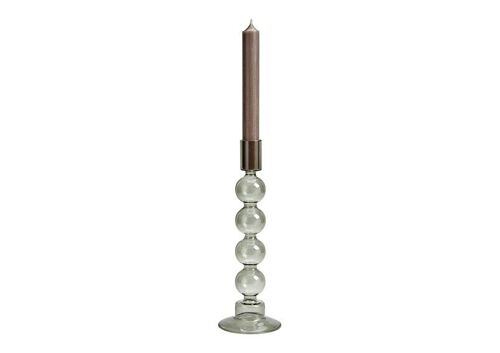 Kerzenhalter aus Glas Grau (B/H/T) 8x23x8cm
