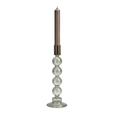 Kerzenhalter aus Glas Grau (B/H/T) 8x23x8cm