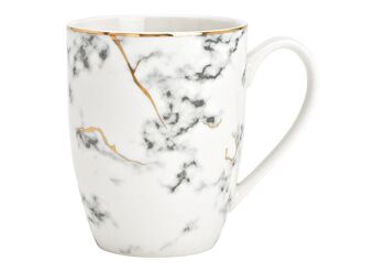 Mug aspect marbre en porcelaine (L/H/P) 11x11x8cm 300ml