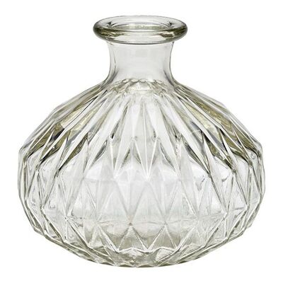 Vase en verre transparent (L/H/P) 14x12x14cm