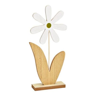 Puesto de flores de madera blanca (An/Al/Pr) 14x31x5cm