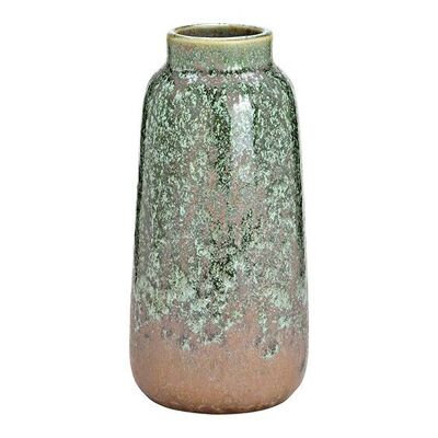 Vase aus Porzellan Grün/Taupe (B/H/T) 8x17x8cm